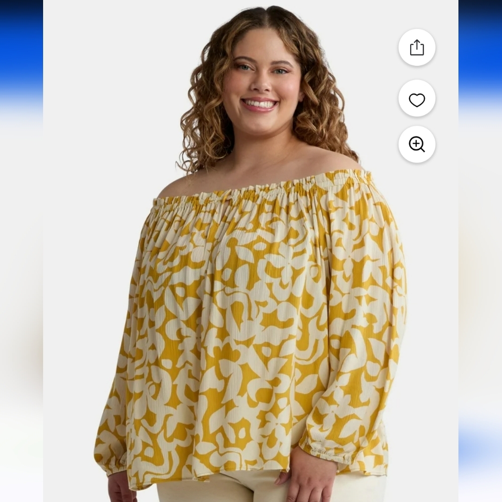 Terra & Sky Yellow Smocked Blouse with Relaxed Sleeves